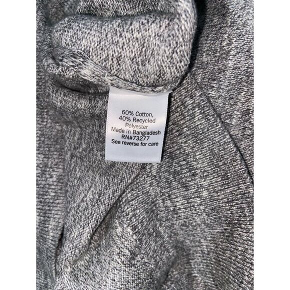 NWT Sonoma Gray Striped Sleeve Sweater L Varsity University Preppy Minimalist - Picture 6 of 7